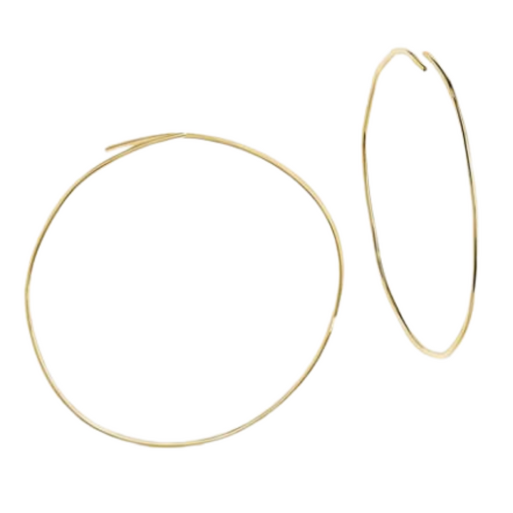 Sterling Forever Threader Hoop Earrings