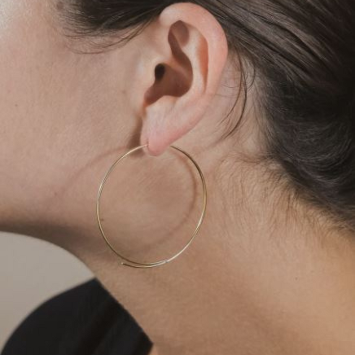 Sterling Forever Threader Hoop Earrings