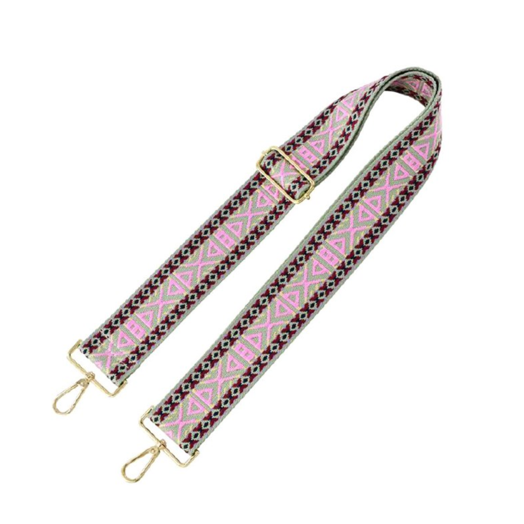 ACE Adjustable Guitar Strap Pink and Wine