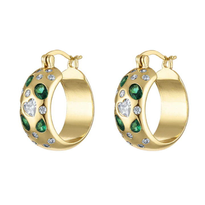 Kinsey Designs Claire Emerald Hoops