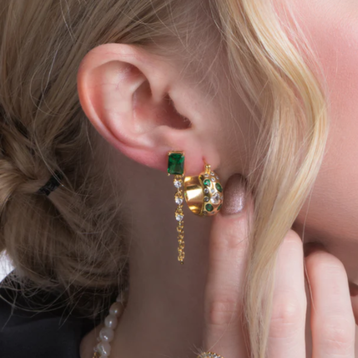 Kinsey Designs Claire Emerald Hoops
