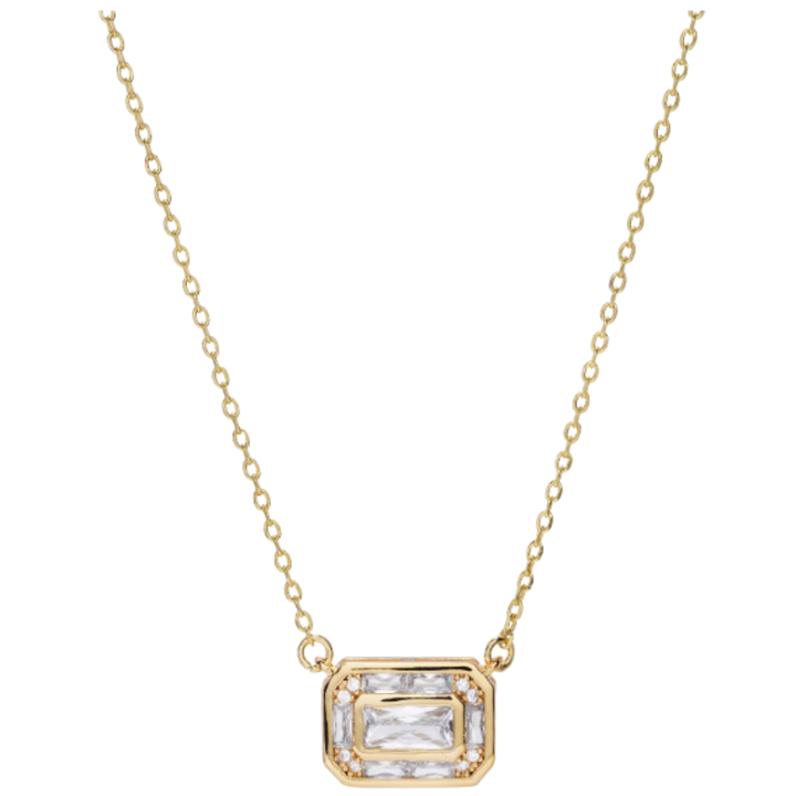 Crystal Haze Baguette Frame Necklace