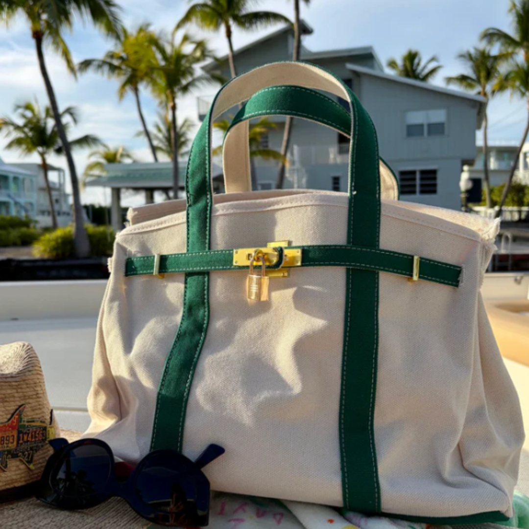 Coral Strands Boatkin Bag Green Trim