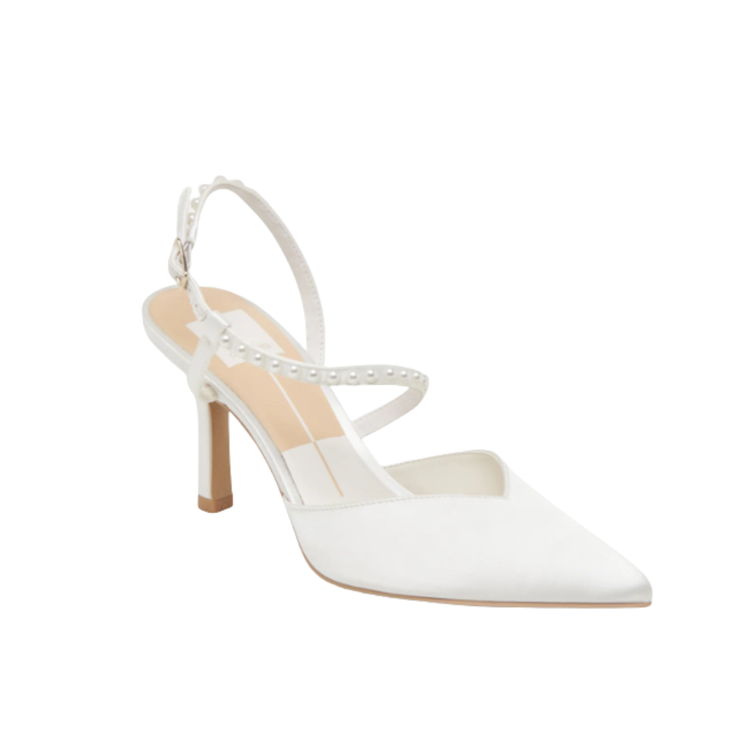 Dolce Vita Kamra Pearl Heels True White Satin