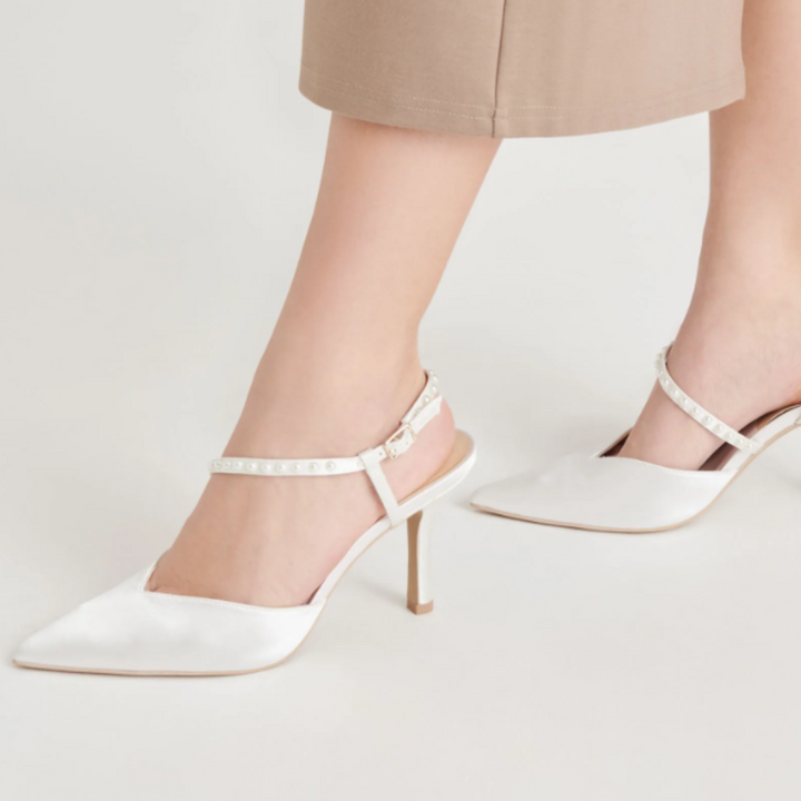 Dolce Vita Kamra Pearl Heels True White Satin