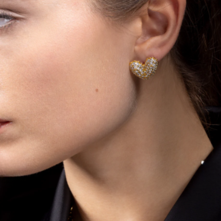 Crystal Haze Gummy Heart Earrings