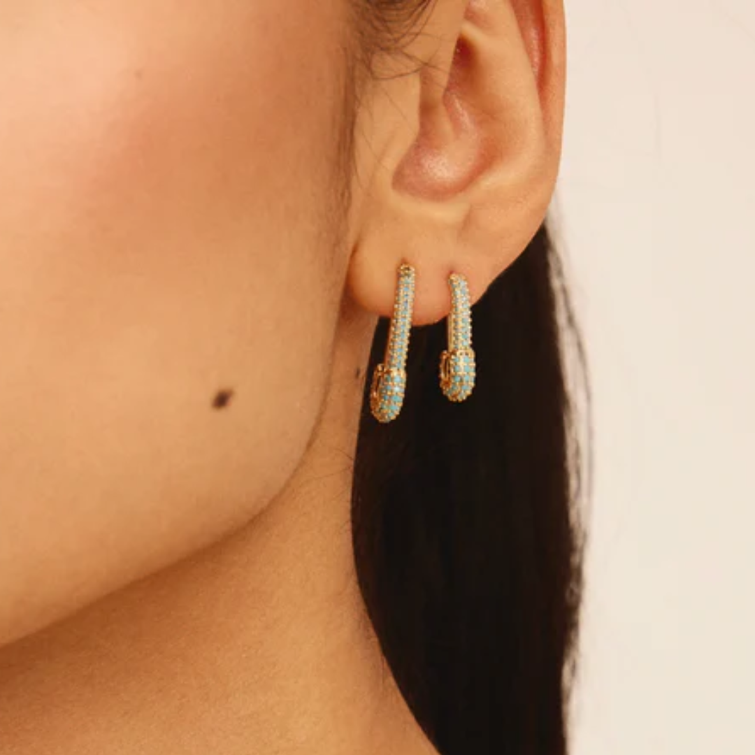 Crystal Haze Pin Up Earring Small Mykonos Blue