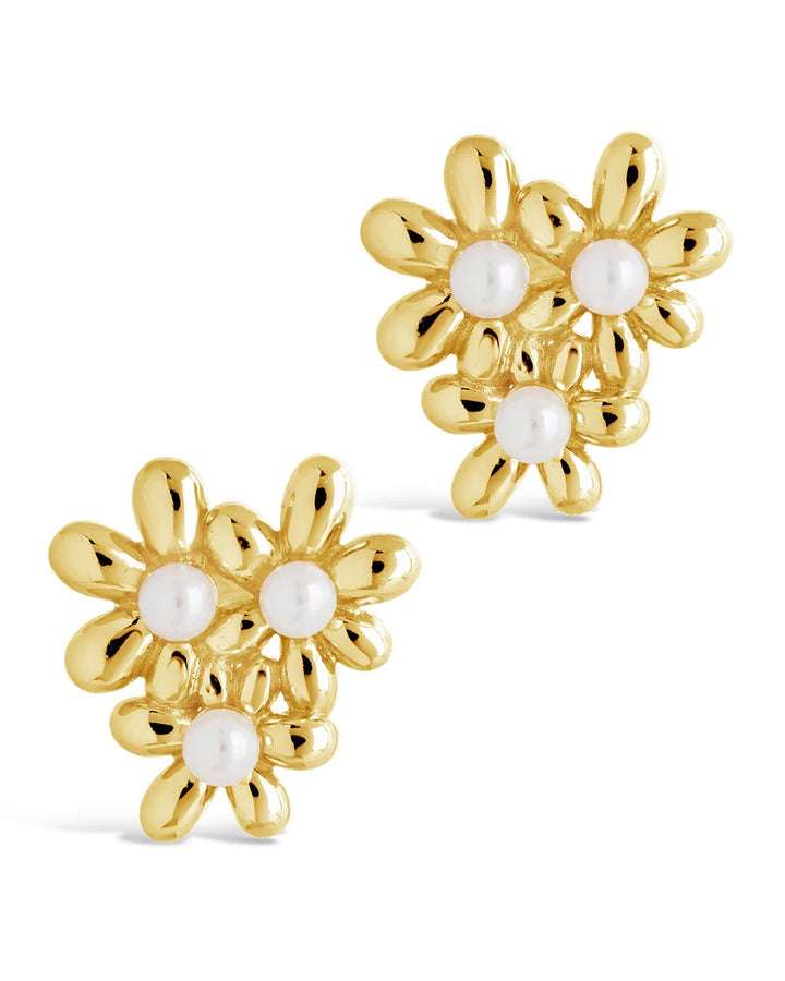 Sterling Forever Vallie Pearl Flower Stud Earring