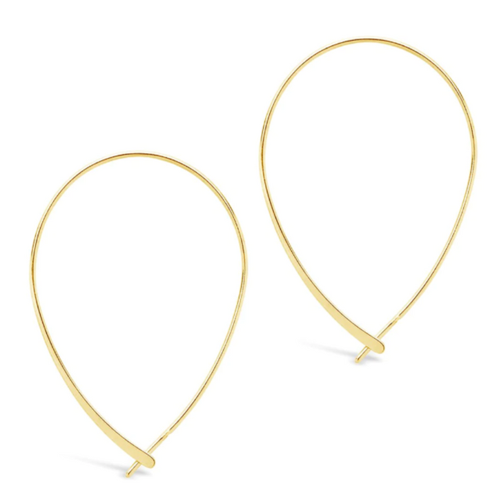 Sterling Forever Delicate Threader Hoops