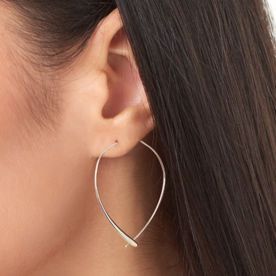 Sterling Forever Delicate Threader Hoops