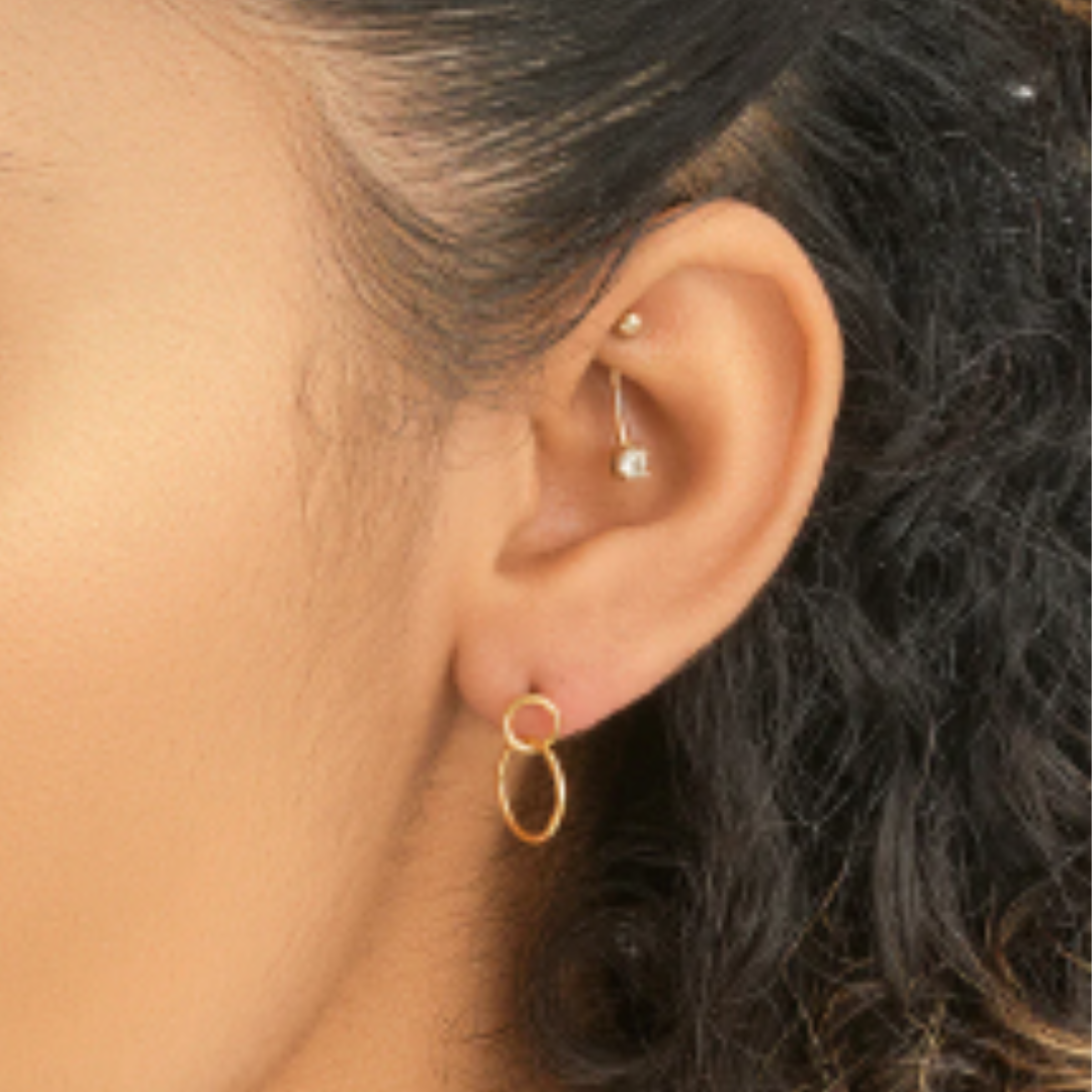Sterling Forever Simple Interlocking Circle Dangle Earrings