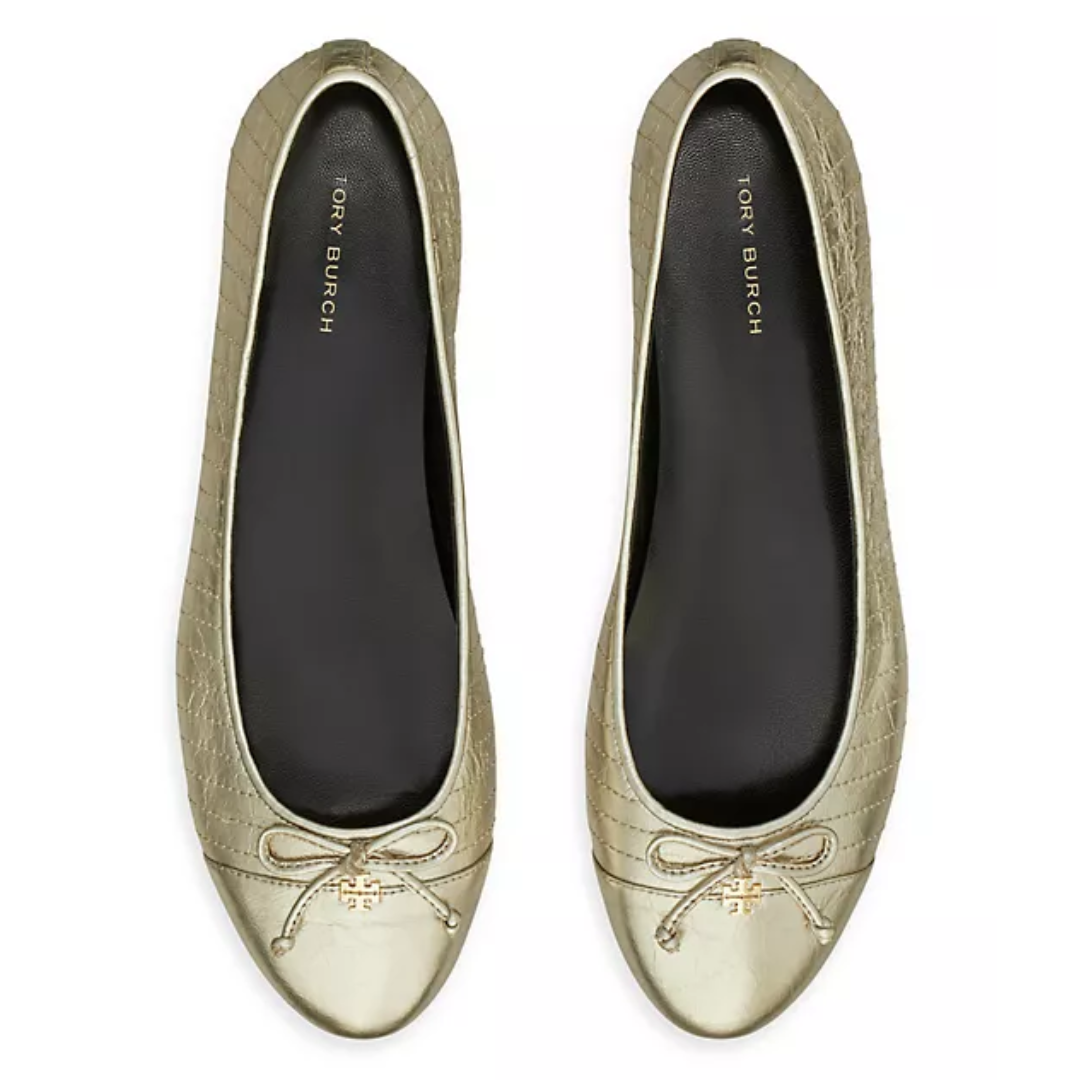 Tory Burch Cap-Toe Quilted Ballet Flat