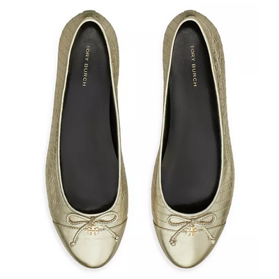 Tory Burch Cap-Toe Quilted Ballet Flat