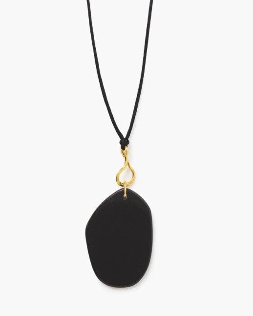 Chan Luu Oval Black Pendant Necklace