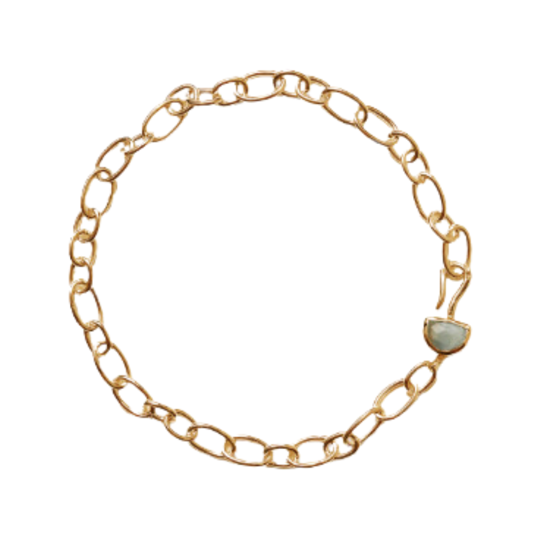 Chan Luu Aquamarine Chain Link Necklace