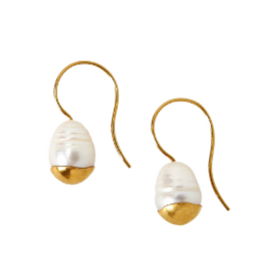 Chan Luu Pearl and Gold Teardrop Earrings