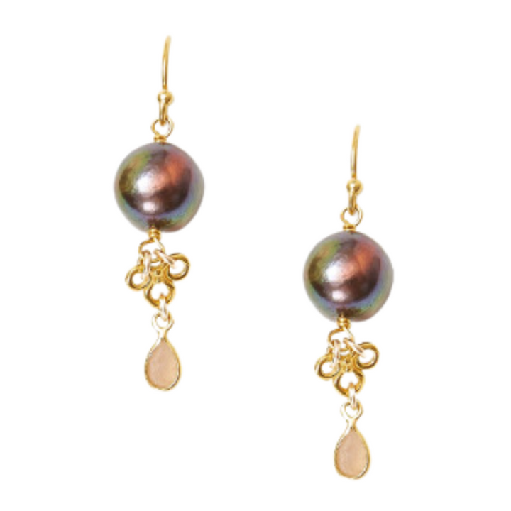 Chan Luu Peacock Pearl Drop Earrings