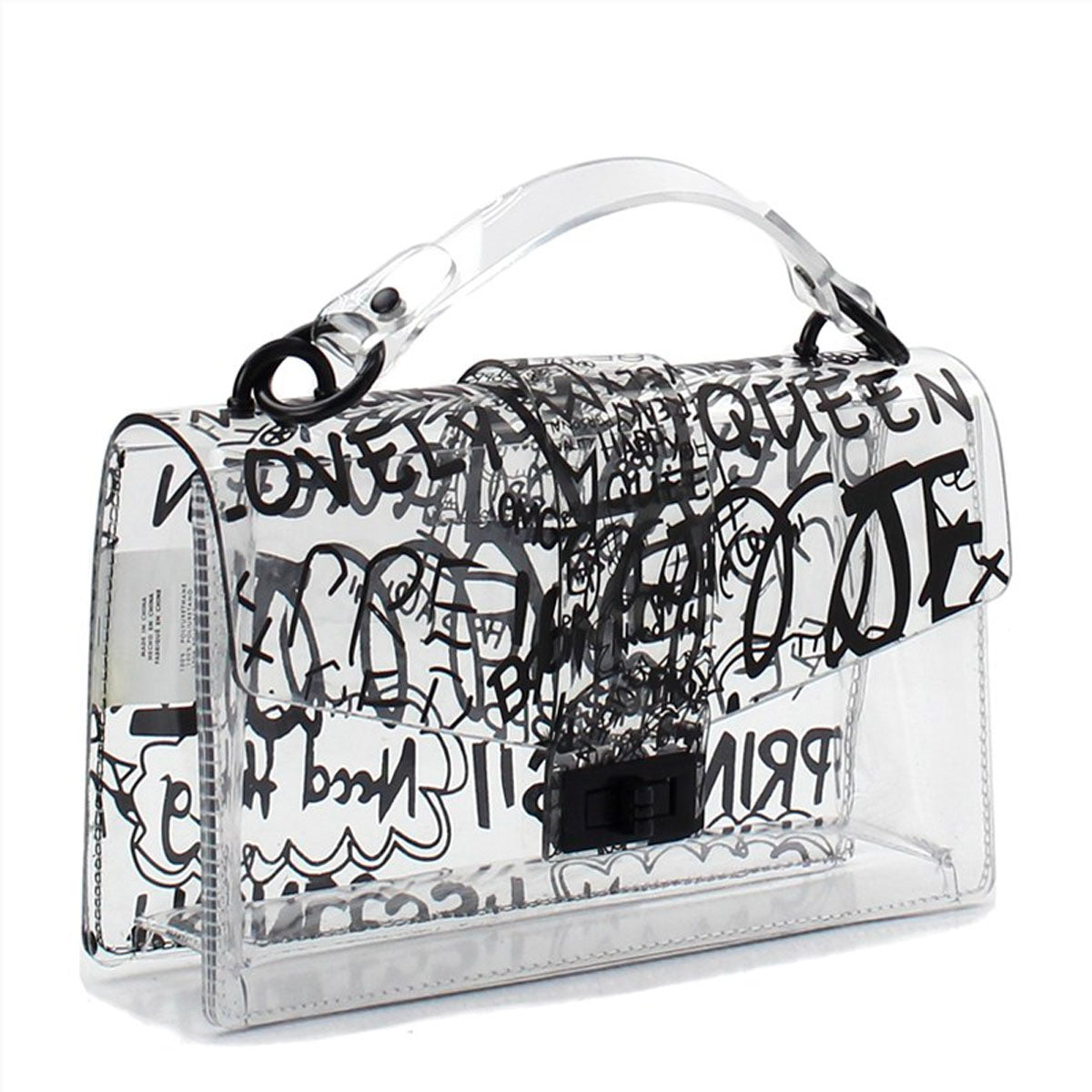 ACE Fashion Clear Graffiti Messenger Bag