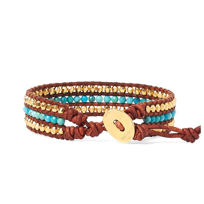 Chan Luu Turquoise Three Wrap Bracelet