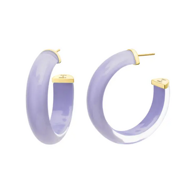 Gold & Honey Small Illusion Hoops Lavender