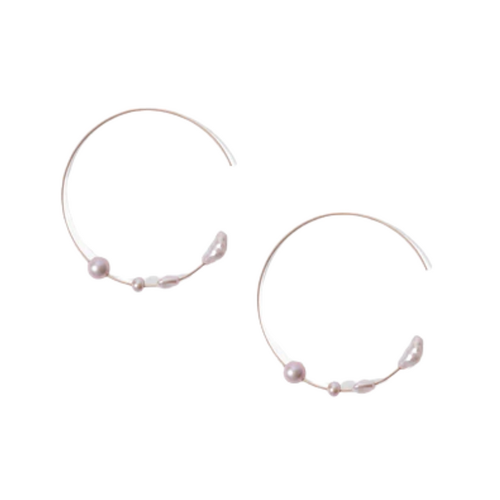 Chan Luu Grey Pearl Gaia Hoops