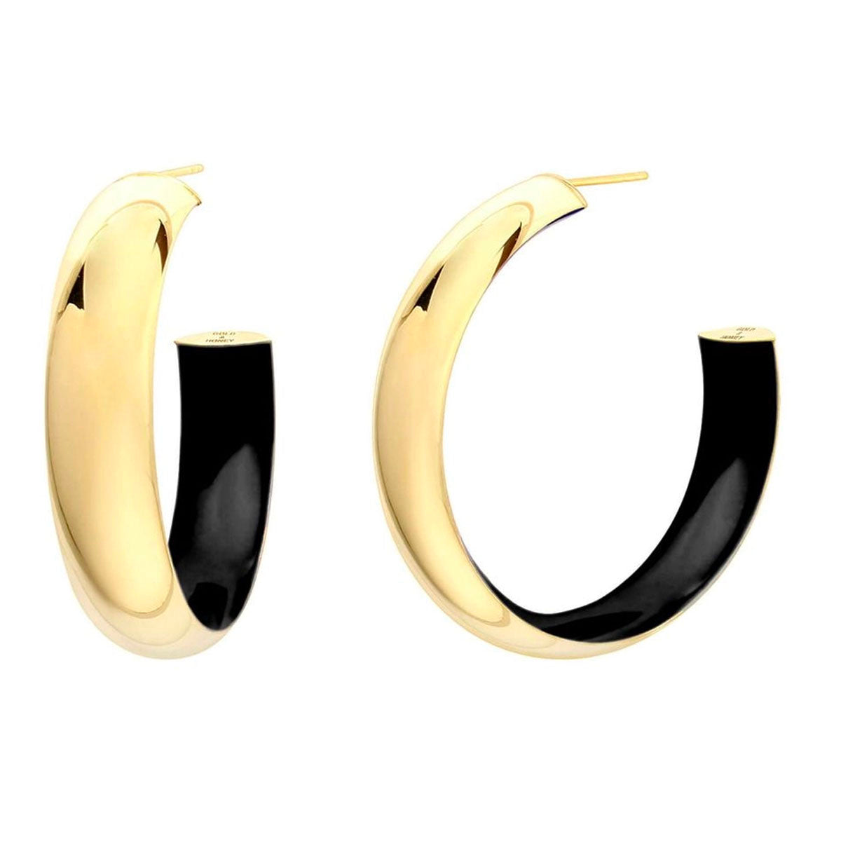 Gold & Honey Black Inside Out Hoop Earrings