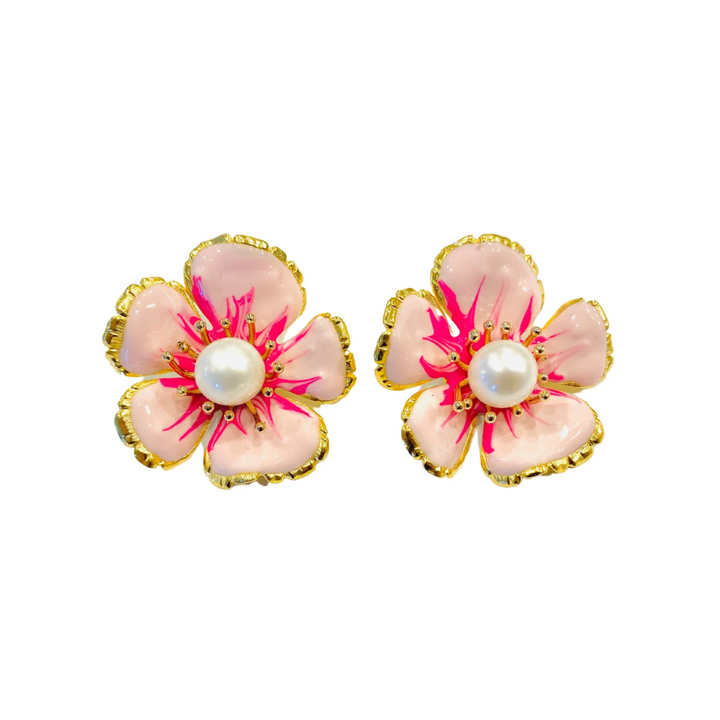 Pink Reef Floral Earrings