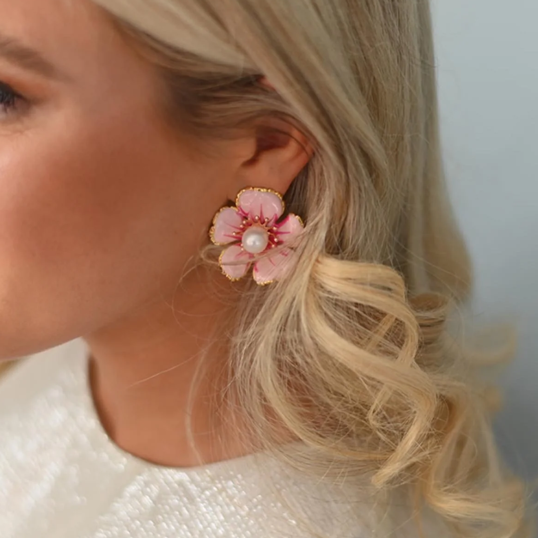 Pink Reef Floral Earrings