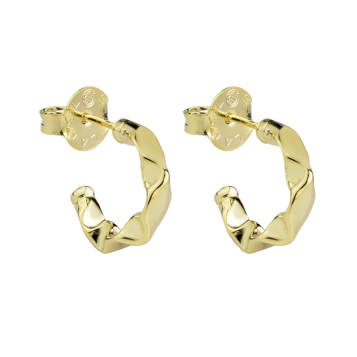 Sheila Fajl Small Wrinkled Hoops Gold